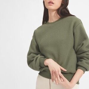 Everlane |‎ ReNew Fleece Oversized Crew Neck Sweatshirt, Olive Green